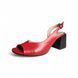 Жіночі шкіряні класичні босоніжки на підборах червоні 1163 фото 3